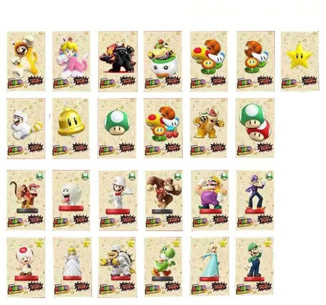젤다 아미보 카드 파이어 엠블렘 NS 스위치 NFC 카드 태그, 25장 슈퍼 마리오 3D 월드 미니