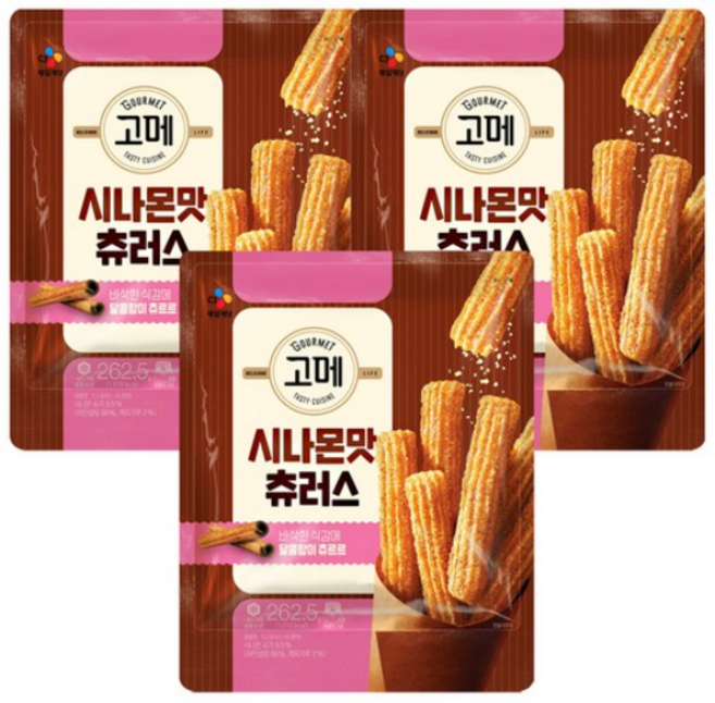 CJ 고메 시나몬츄러스, 3개, 262.5g