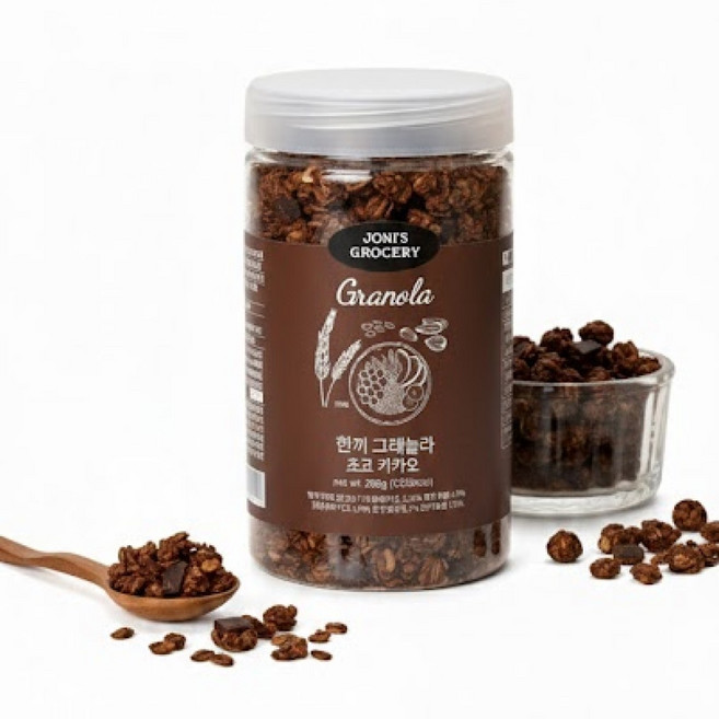무설탕 한끼 그래놀라 진한 카카오 무설탕 시리얼 무가당 다이어트 수제 간식 260g 2개, 1개, 520g