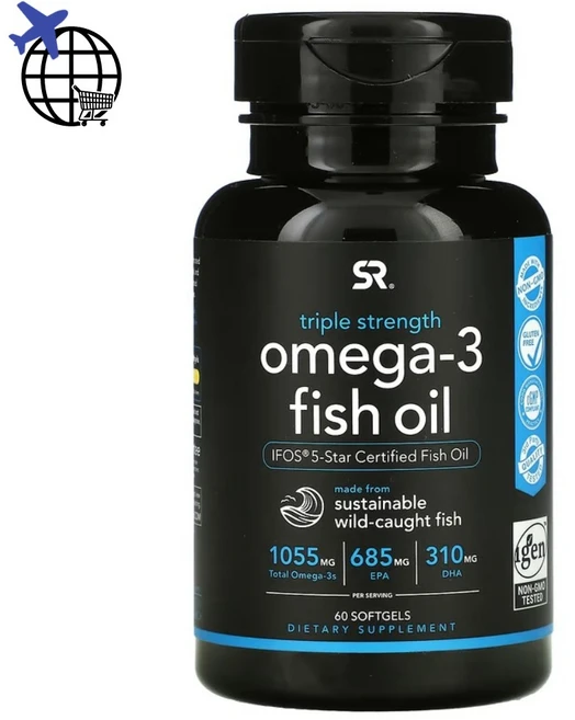 SR 스포츠리서치 오메가쓰리 피쉬오일 트리플스트렝스 1250mg 60정 Sports Research, 60소프트젤 - 쿠팡