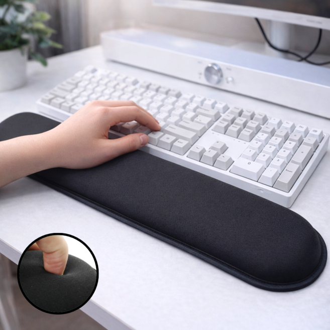 샤토모던 부담완화 피로감소 편안한 키보드 손목 받침대, 1개, 블랙