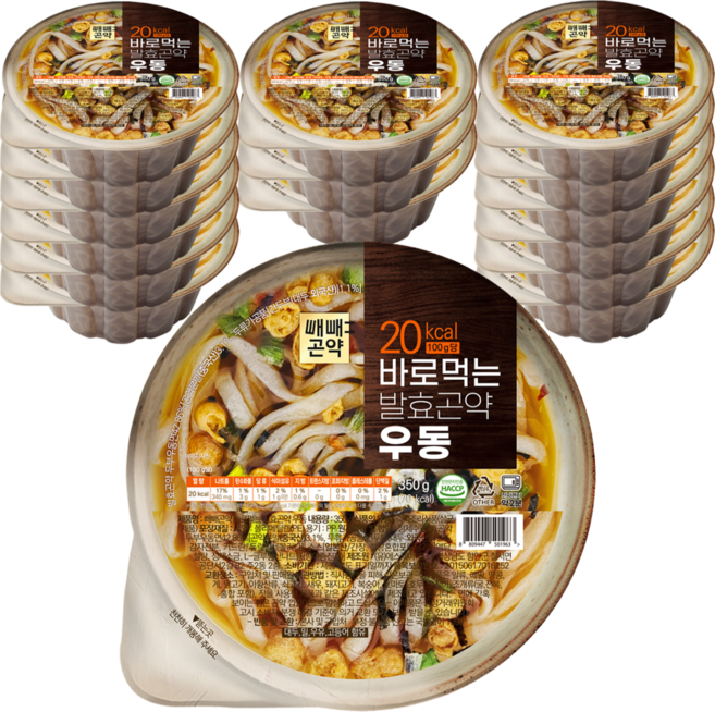 빼빼곤약 저칼로리 바로먹는 발효곤약 우동 85kcal, 16개, 350g