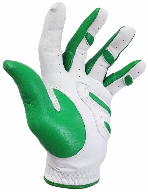 몽키그립 파워패드-콤비칼라 양피 남성여성 왼손 골프장갑, 1개, 그린