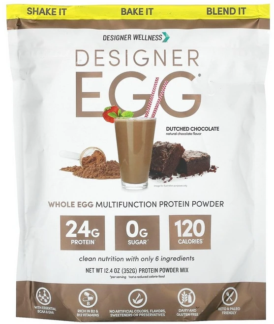 Designer Wellness 디자이너에그® 통란 다기능 단백질 분말 더치 초콜릿 352g(12.4oz) Wellness (디자이너 웰니스), 351 g, 352g, 1개 - 쿠팡