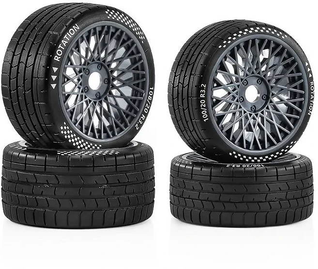 플라잉 갓 머스탱 GT 플랫 런 타이어 (ARRMA 1/7 FELONY 모델 FSR RC카 메탈 업그레이드 OP 액세서리 부품, 05 4psc 107mm-TC