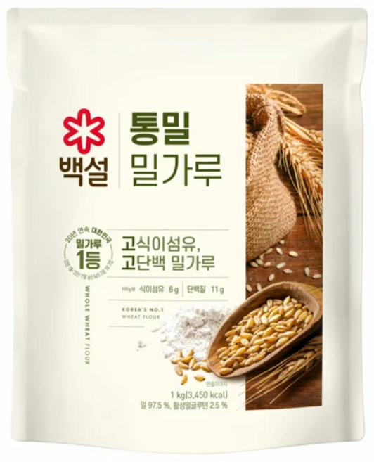 (실온)[백설]통밀밀가루1kg, 1kg, 10개