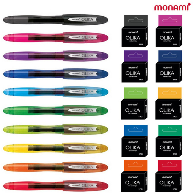 모나미 올리카 만년필 F촉 카트리지 캘리그라피, 오렌지