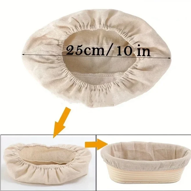 둥근 타원형 포도나무 발효 바구니 빵 천 덮개 제외 건조 보관 반죽, 01 ellipse, 1개