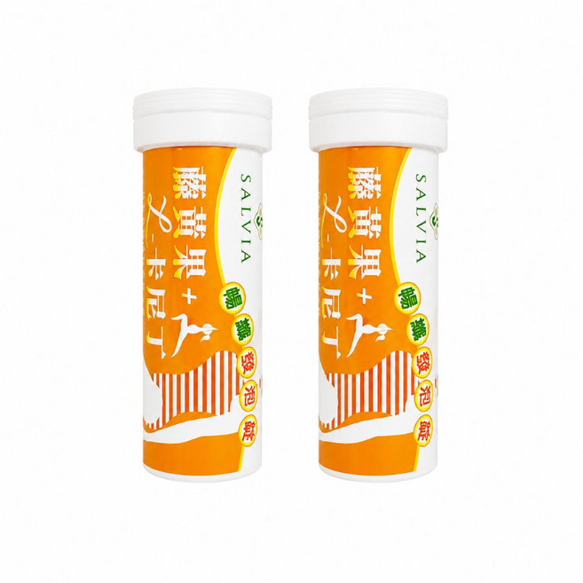 SALVIA 孅暢纖促進新陳代謝能發泡錠 (卡尼丁 藤黃果 雙纖維 L阿拉伯糖) 10錠/瓶, 2個, 10顆