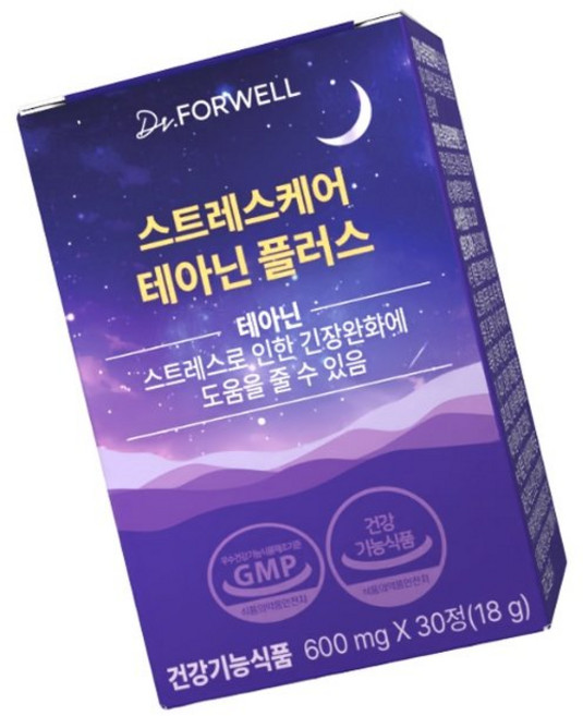 닥터포웰 테아닌플러스 산조인 항불안 불면증 긴장완화제 치료제 성분식품, 1개, 30정