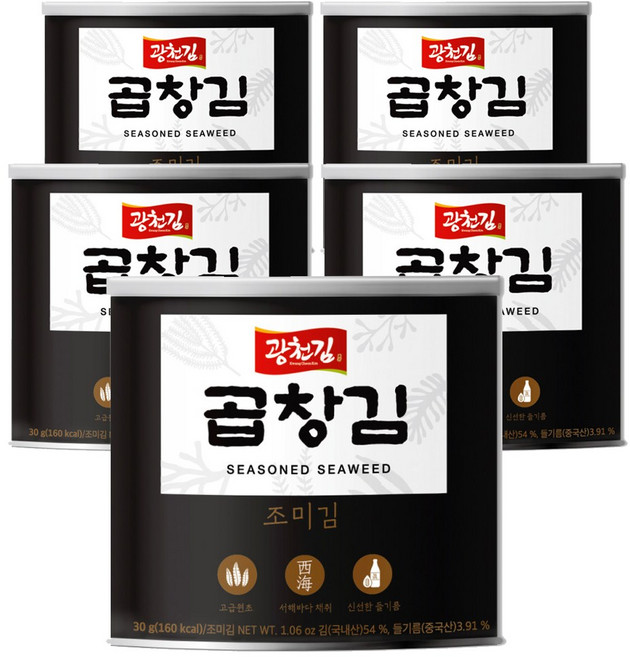 광천김 곱창캔김, 30g, 5개