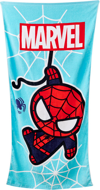 ONEDER 旺達 蜘蛛人大浴巾 漫威授權純棉大浴巾 親膚柔軟吸水速乾, 藍色, 1個