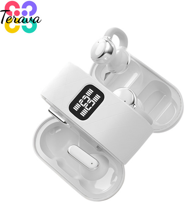 Terava 무선 블루투스 이어폰 블루투스 5.4 칩 투인원 디자인 2가지 커플 이어폰, 화이트, T04