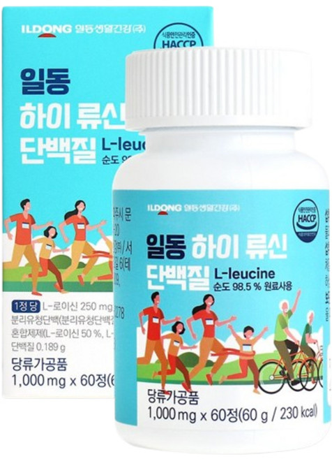 일동 하이 류신 프리미엄 고함량 단백질 1000mg, 60정, 3개