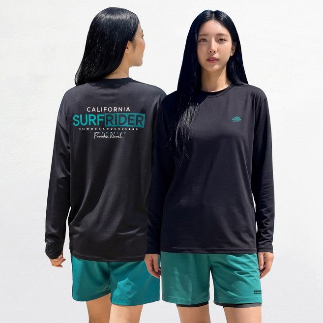 서프라이더 여성 상하의 2장세트 래쉬가드+레깅스반바지 자외선차단 체형커버 루즈핏 빅사이즈 5color /SURFRIDER