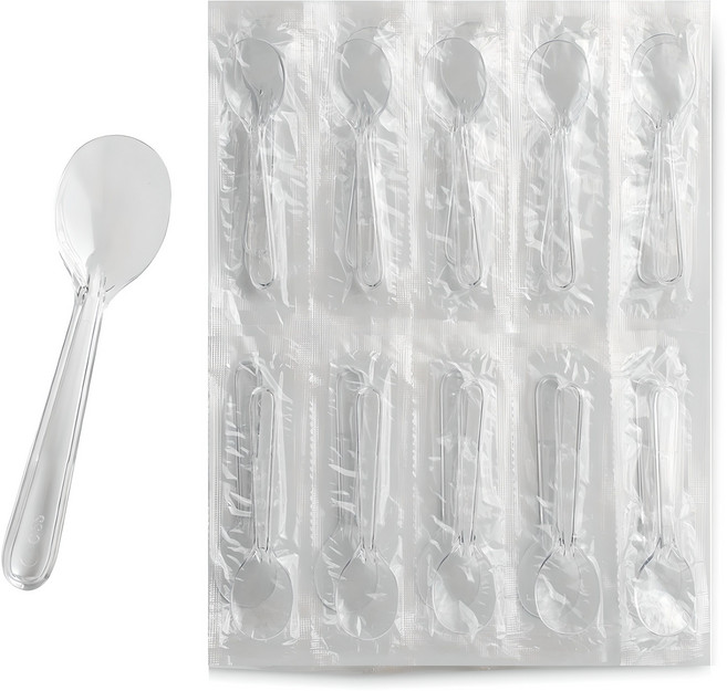 생활을그리다 8.5cm 개별포장 투명 미니미니 스푼, 200개입, 1개