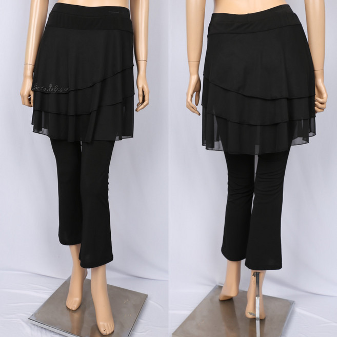 노브패리스 YNH3130 삼단랩 부츠컷 팬츠 66에서88 부츠컷 사계절 밴딩 포인트 라인 라틴 웰빙 국산 여성 댄스스포츠복