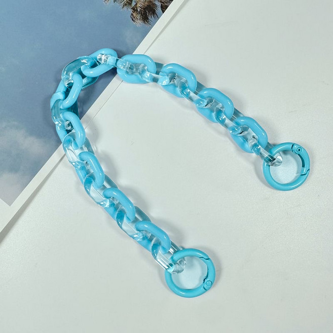 아크릴 휴대폰 가방 체인 줄 스트랩 25cm, 3개, 블루