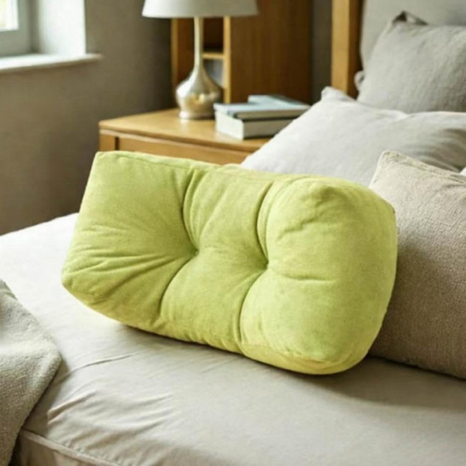 침대 삼각 등받이쿠션 허리 베개 쇼파 사무실 등쿠션, 옐로우 삼각쿠션