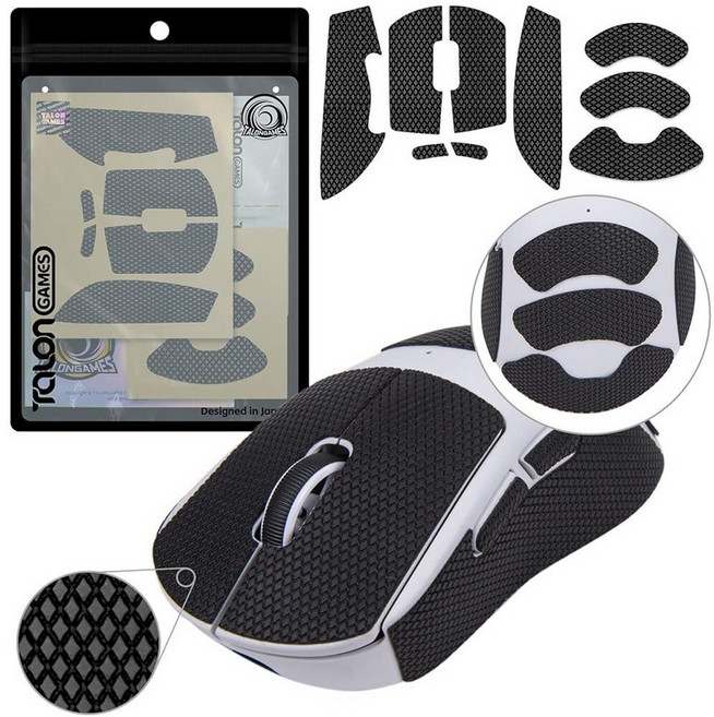 TALONGAMES 로지텍 G PRO X Superlight 2 DEX 무선 게이밍 마우스와 호환되는 마우스 미끄럼 방지 그립 테이프 손바닥 땀 흡수 얇은 0.5mm 핏, G PRO X SUPERLIGHT 2 DEX용