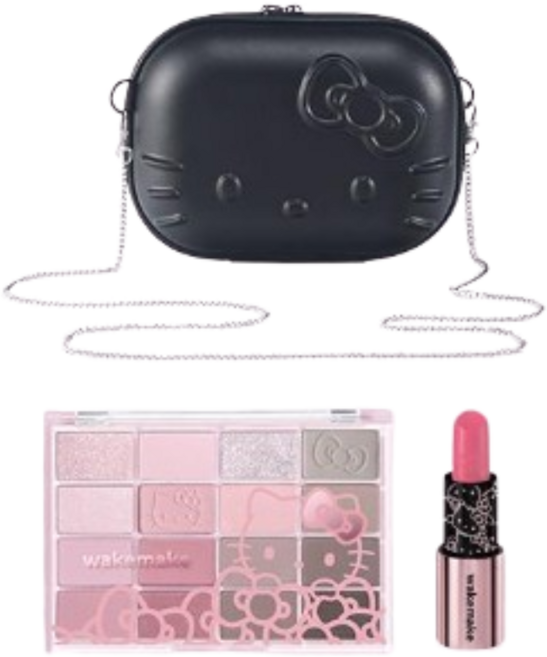 웨이크메이크 헬로키티 립 앤 아이키트(아이 팔레트+밤 스틱) 레디백 증정, 헬로키티 레디백 증정 02 쿨톤, 1개