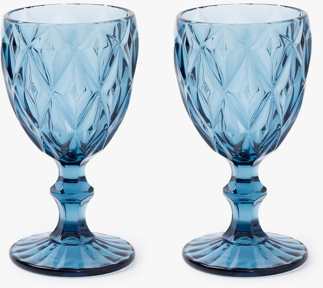 쓰임 티만티 고블렛잔 240ml, 클리어 블루, 2개