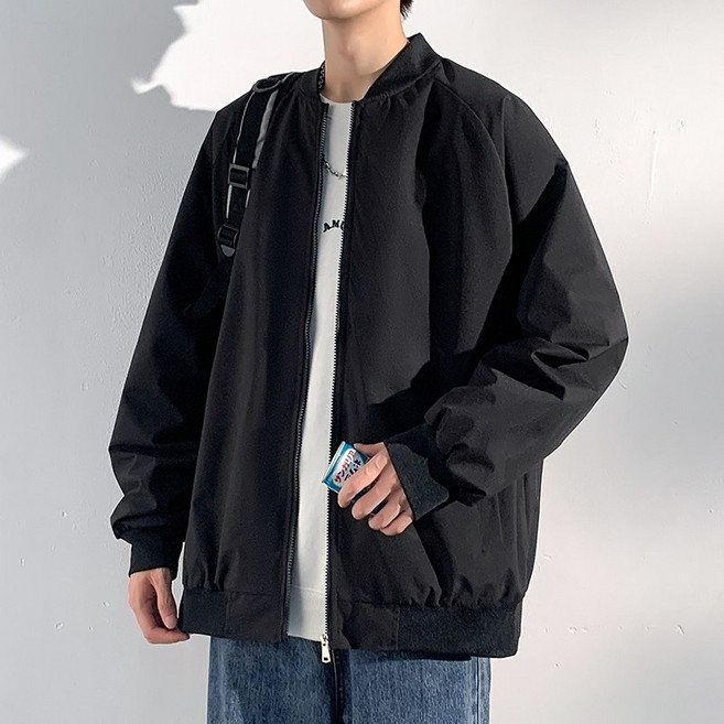 美式復古純色棒球服夾克 飛行員休閑防風防水情侶款寬松潮流機能外套【台灣現貨】