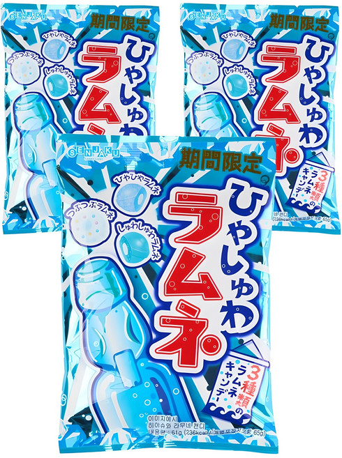센자쿠 히야슈와 라무네 캔디, 61g, 3개