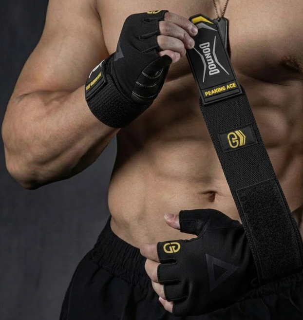 어반그립 헬스장갑 손목보호대 리스트랩 운동 웨이트 반장갑, 1개, 블랙