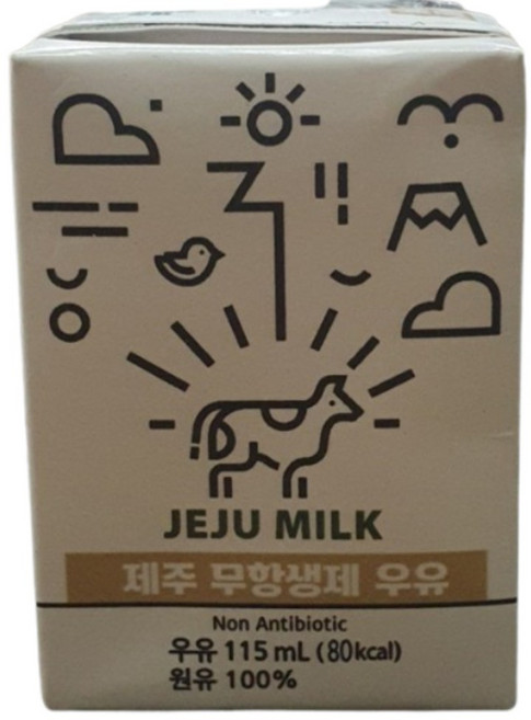 제주우유 무항생제 우유, 24개, 115ml