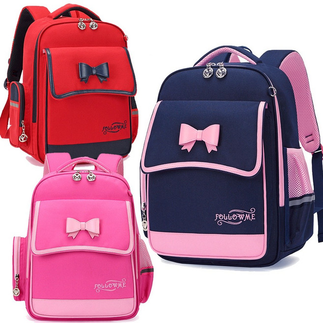FOLLOWME 蝴蝶結立體大容量小學生書包後背包 1-6年級適用