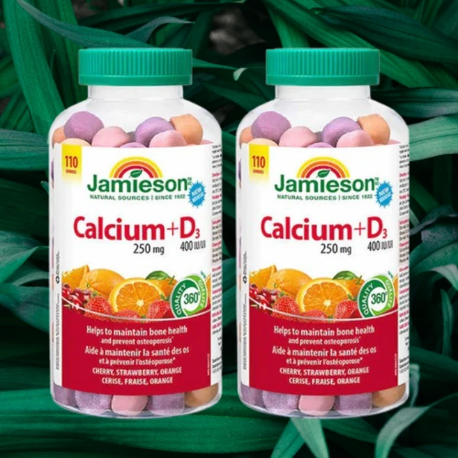 Jamieson 자미에슨 칼슘 비타민 D3 110구미 X 2 캐나다 코스트코, 자미에슨 칼슘 비타민D3 110구미 2병, 110정, 2세트 - 쿠팡