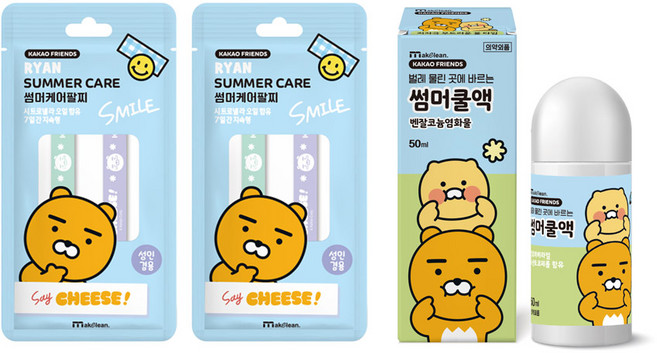 카카오프렌즈 썸머쿨액 1개 + 썸머케어팔찌 2개입 2개, 라이언, 1세트, 50ml