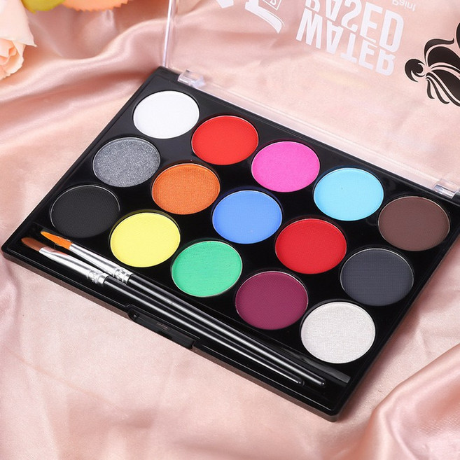 페이스페인팅 물감 15색 바디페인팅 얼굴 분장 키트, 밝은 계열