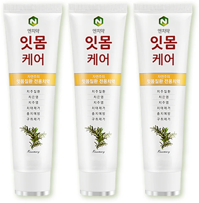 엔치약 잇몸 케어 자연팩토리 천연 생약추출 임산부 불소x 치약, 130g, 3개 - 쿠팡