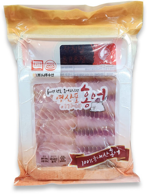 [나주수산] 영산포이가네홍어 날개살100g 국산 진공 중간삭힘, 1개, 100g
