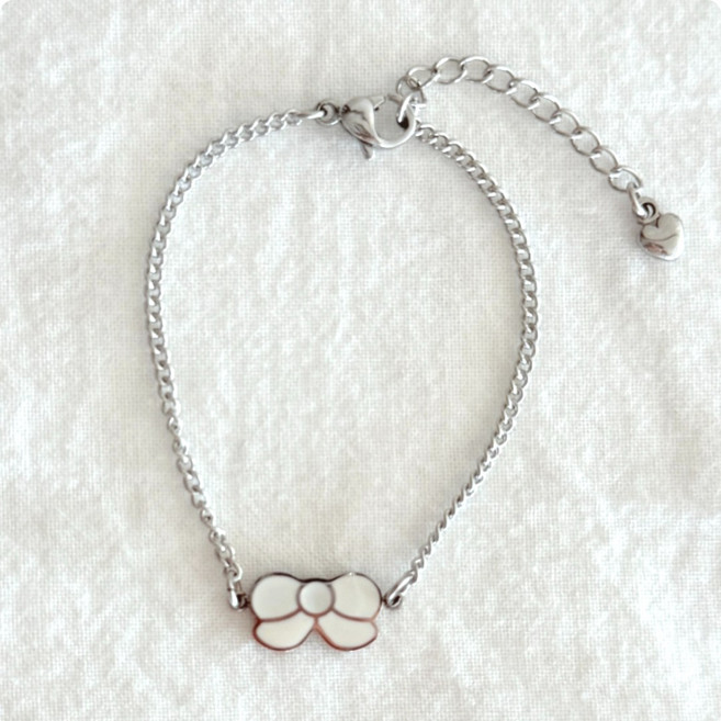 핸드메이드 써지컬스틸 리본 팔찌 키즈 어린이 악세사리