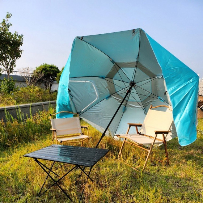 러쉬비 원터치 텐트 그늘막 파라솔, 001B_블루