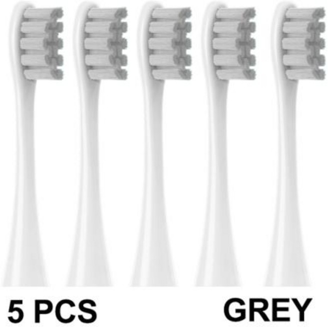 오클린 X 2 음파 전동 듀퐁 블루 그린 소프트 모 노즐 교체용 브러시 헤드, 2) 5 grey