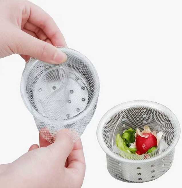 廚房水槽過濾網 水槽濾網 菜渣過濾網 廚房過濾網 殘渣菜渣過濾 廚房濾網 流理臺濾網 水槽濾網 廚餘過濾網, 1個, 日用必備:[防堵過濾+水池不用扣],超強製作:300支-殘渣不髒手, 300支