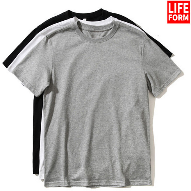 순면100% 세미 오버핏 라이프폼 무지 반팔 티셔츠 기본 라운드 면티 남자 여성