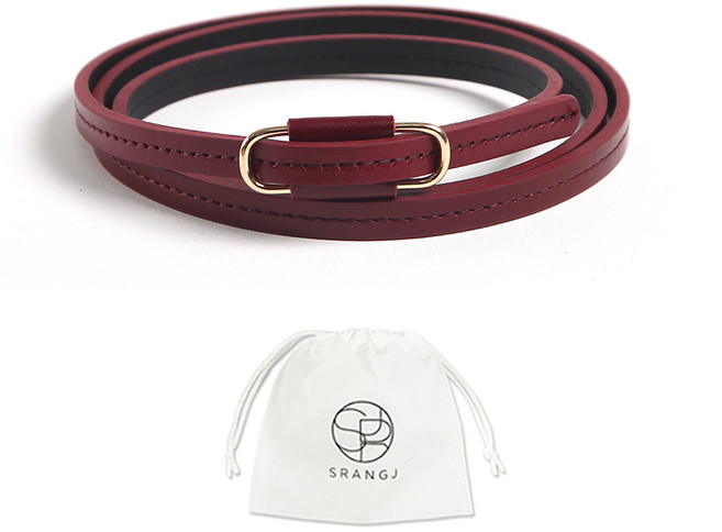 에스랑제이 여성 클립 정장 슬림 원피스 벨트 허리띠 + 더스트백