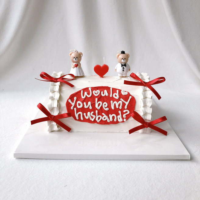 웨딩케이크 만들기 키트 재료 no.21 모형케이크 소품, 1개, 레드_롱 롤케익_웨딩곰돌이초