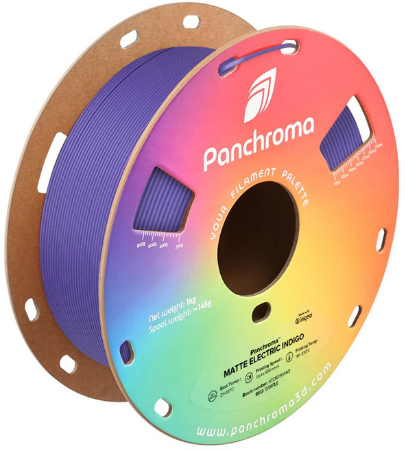 Polymaker PolyTerra PLA Panchroma Matte 멘트 75mm1kg 무광택 고속 용이 포장, Electric Indigo