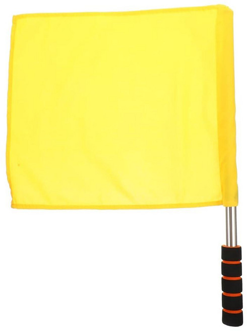 PACKOVE Traffic Safety Warning Signal Flag Yellow Handheld Referee for Sports Training and Match O