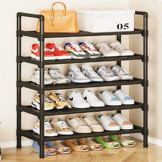 하스몰 프리미엄 다용도 멀티 신발장 신발정리대 60cm, 블랙, 5단