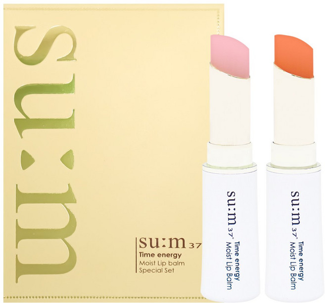 숨37 타임에너지 모이스트 립 밤 듀오 기획 세트, 1개, 핑크+코랄