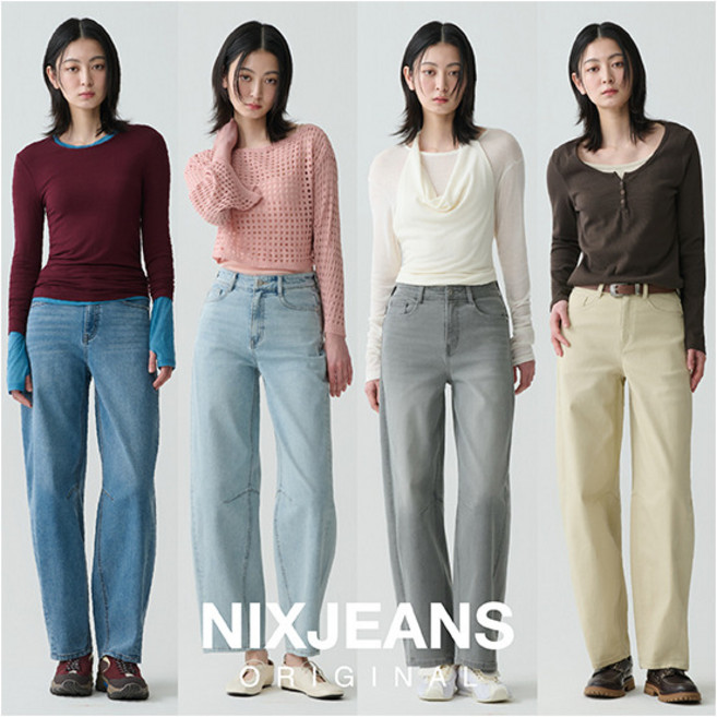 [닉스] () 26SS 여성 NEW 배럴핏 데님팬츠 2종