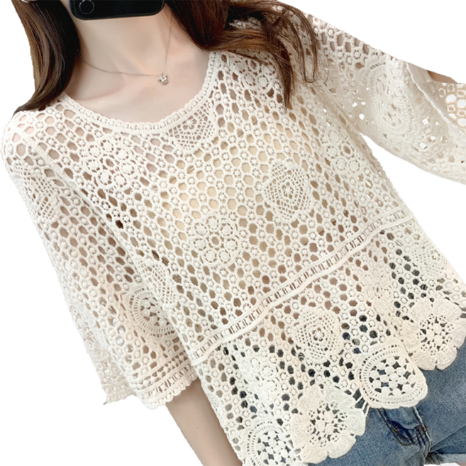 여름 니트 펀칭 패션 자외선 차단 케이프 M 뉴타임즈 Q863R901