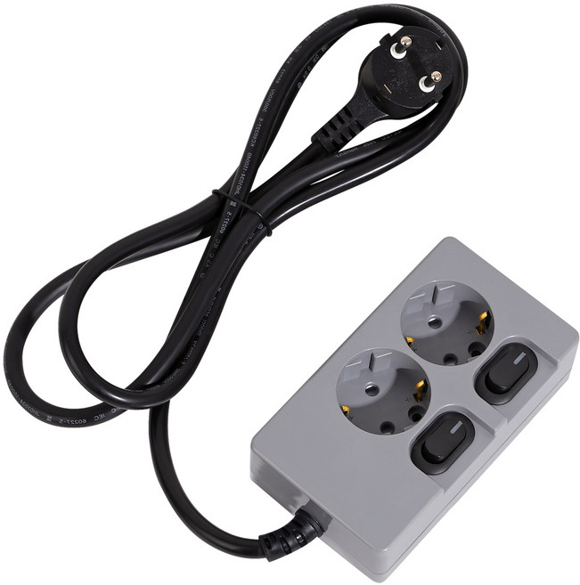 스윗홈 개별스위치 접지형 절전형 멀티탭 2구 16A HOME-MO16S2, 0.7m, 개별스위치 2구 그레이, 1개